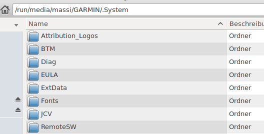 Screenshot Garmin System Ordner